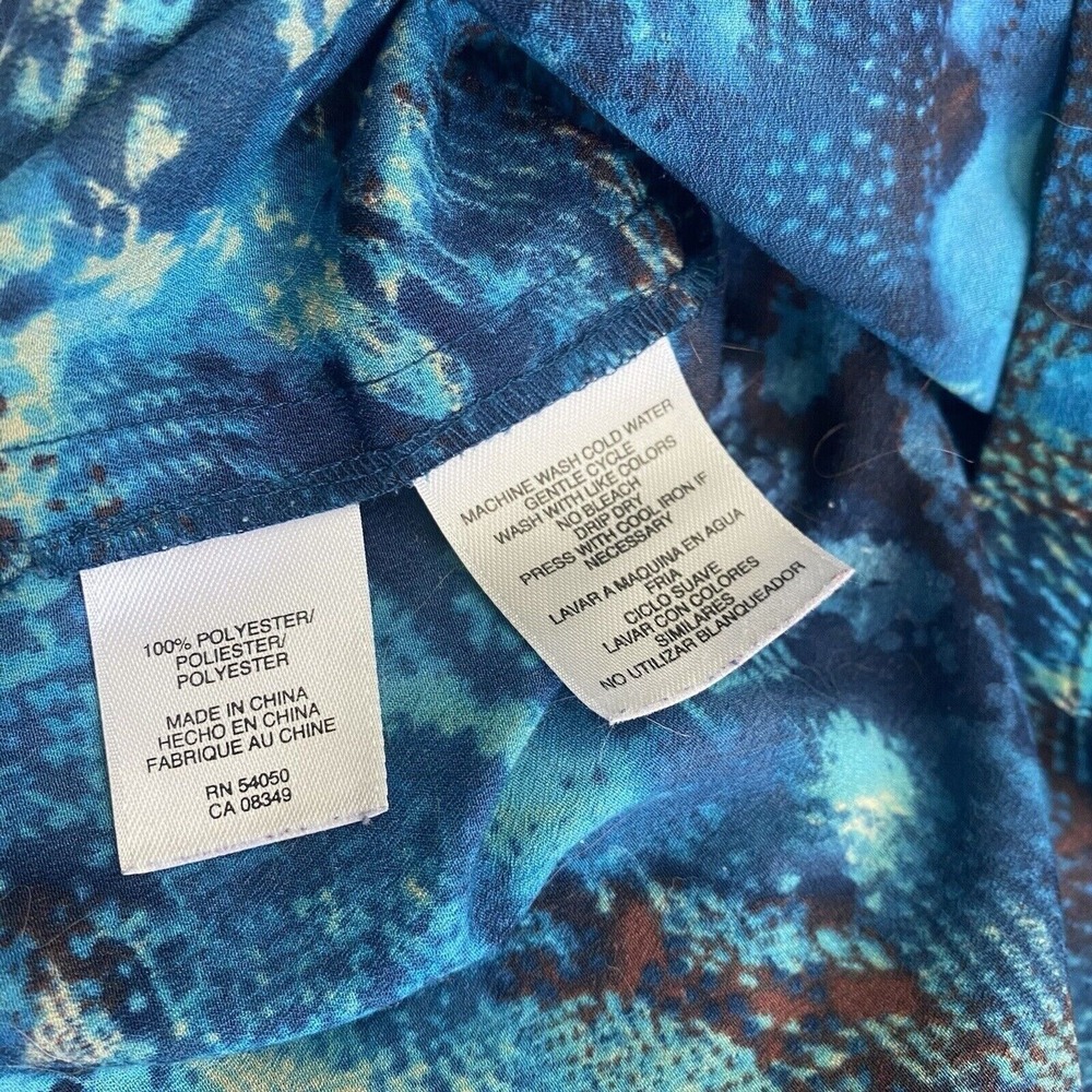 Anne Klein‎ Women's Size M Multicolor 3/4 Sleeve Shirt snake animal print Top - Picture 5 of 16